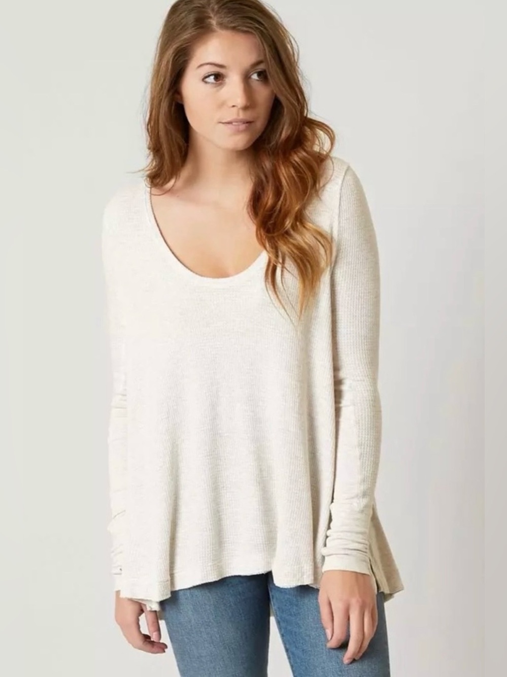 Free People We The Free Malibu Thermal Top Cream, size XS, like new!